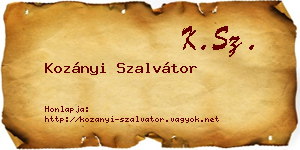 Kozányi Szalvátor névjegykártya